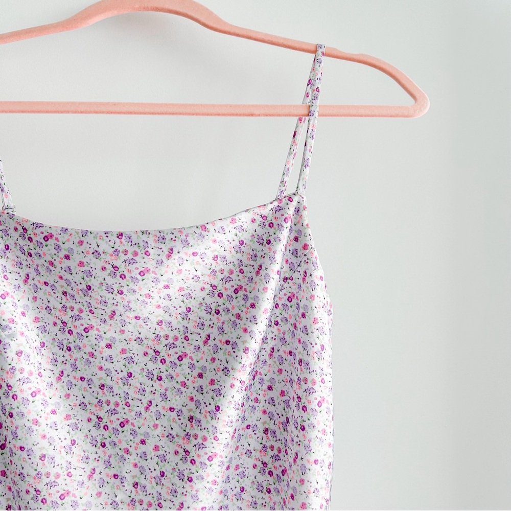 Princess Polly lilac floral satin mini slip dress - Picture 5 of 13